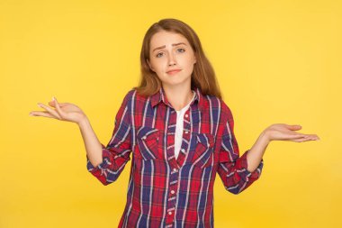 Bilmiyorum! Bilmiyorum! Kafası karışık kızıl kızın Checke 'taki portresi.