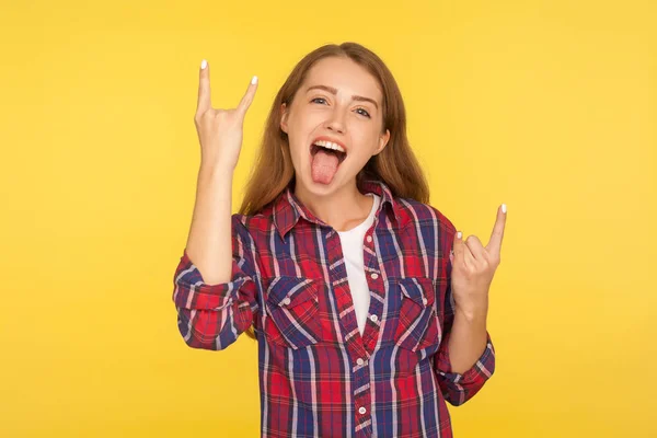 ¡Sí, eso es loco e increíble! Retrato de gi excitado muy alegre — Foto de Stock