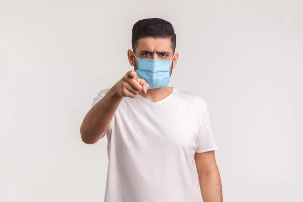 Vous Utilisez Des Filtres Contre Grippe Nouvelle Homme Pointant Vers — Photo