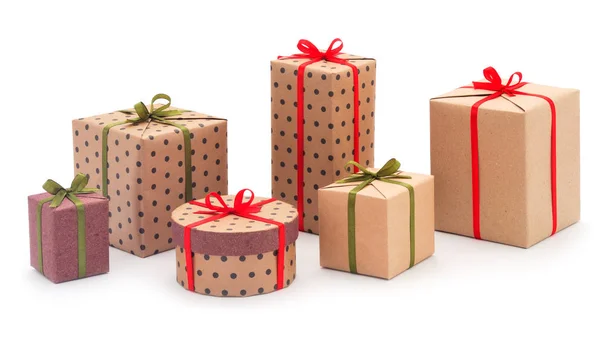 Gift boxes, gifts on a white background isolated. — Stock Photo, Image