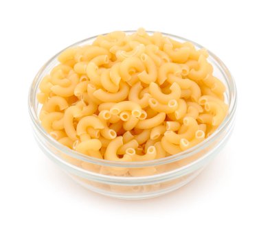 Şeffaf bir kasede kurutulmuş makarna.. 