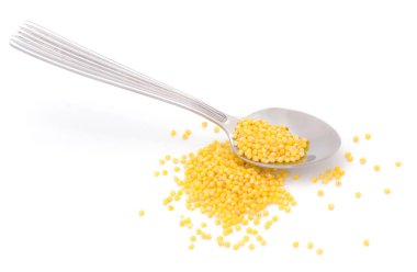 Darı izole edilmiş kaşık.