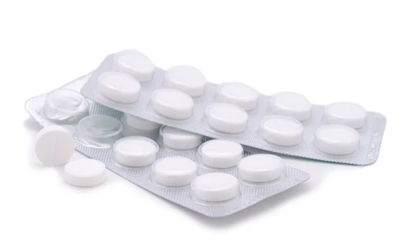 Ιατρικές Κάψουλες Φάρμακα Χάπια Που Απομονώνονται Λευκό Φόντο — Φωτογραφία Αρχείου