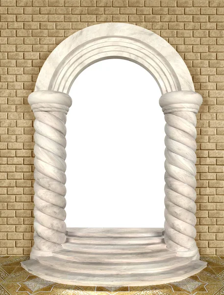 Arco con colonne e passi Illustrazione 3D rendering 3D — Foto Stock