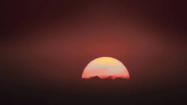 Oranje Zonsondergang Met Wolken — Stockfoto