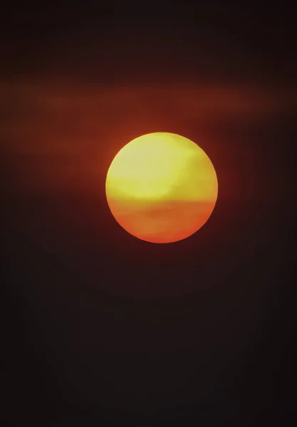 Oranžové Slunce Mraky — Stock fotografie