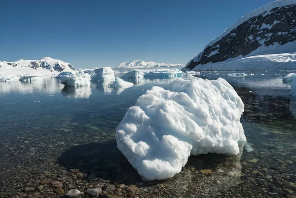 南极内科港的海洋 冰川和山区景观 — 图库照片