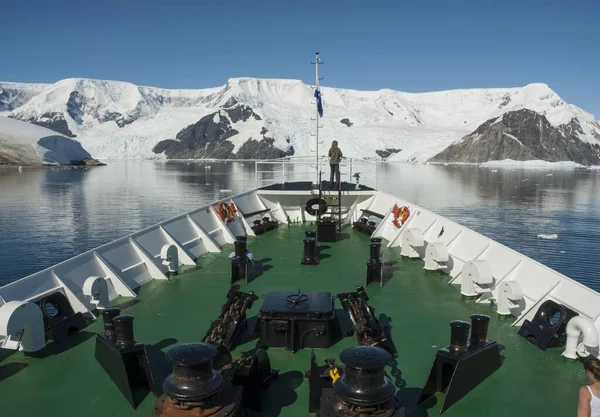 Barco Paisaje Bahía Paraíso Península Antártica —  Fotos de Stock