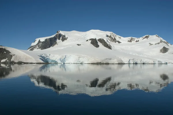 Χιονισμένα Βουνά Στον Κόλπο Paraiso Antartica — Φωτογραφία Αρχείου