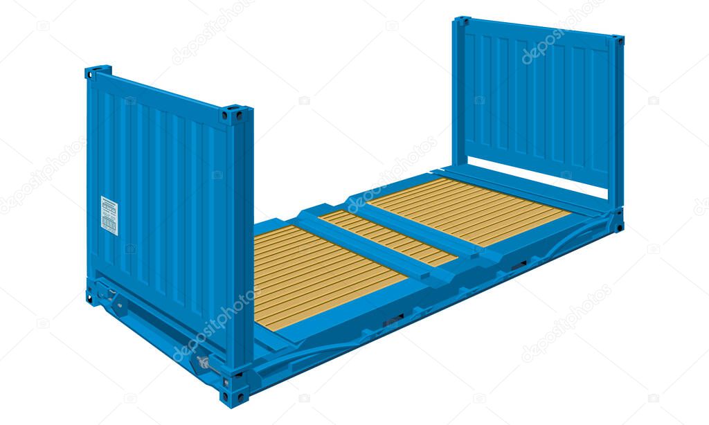 20-foot container flat rack for transport goods