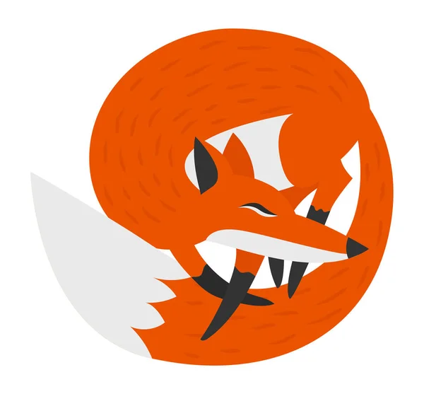 Simple Vector Illustration with Cute Fox. — Stock Vector