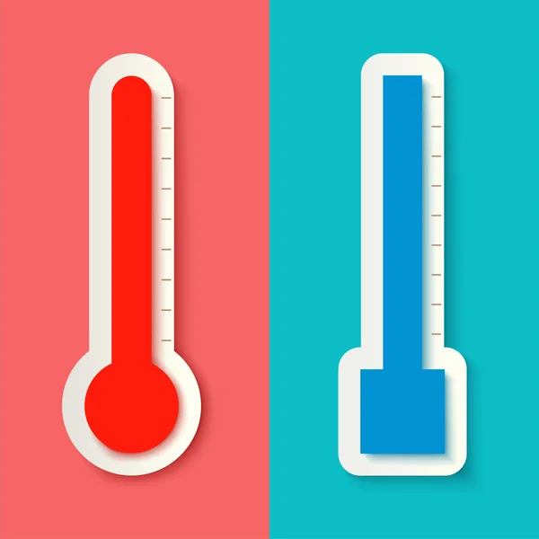 Pair thermometer with shadow — Stock Vector