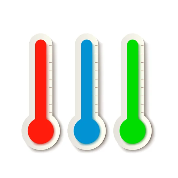 Three thermometers on white — Stock Vector