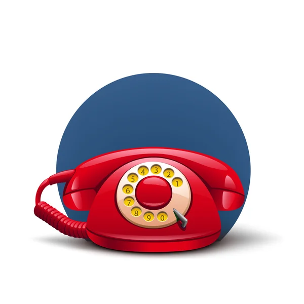 Red retro telephone — Stock Vector