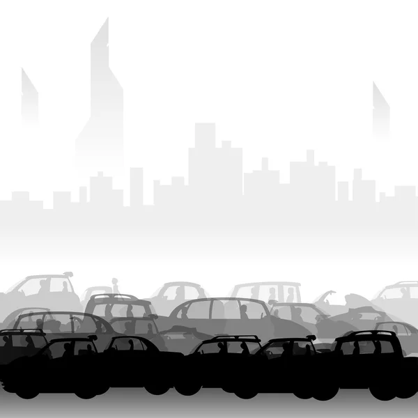 Car jam in the city 2 — Stock vektor