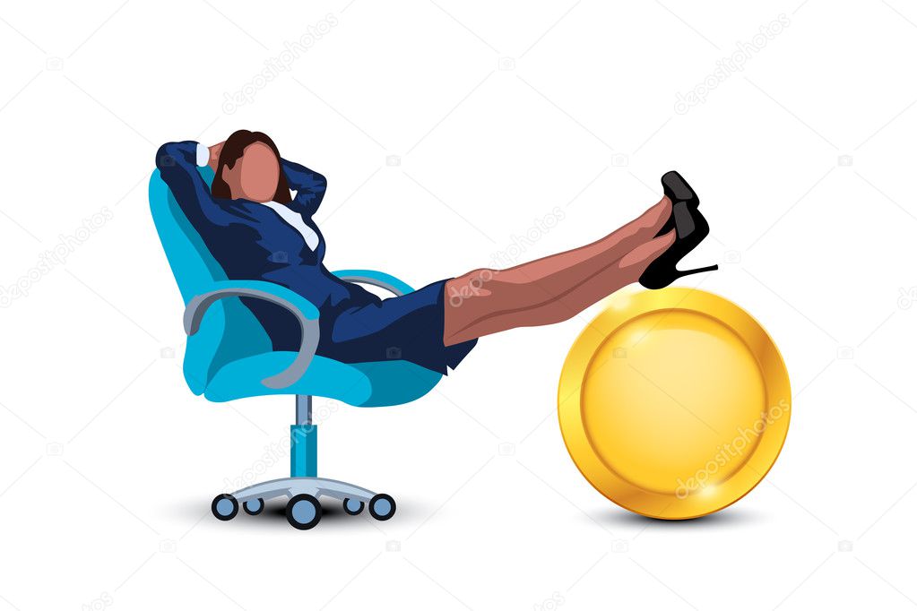relaxing businesswoman in chair