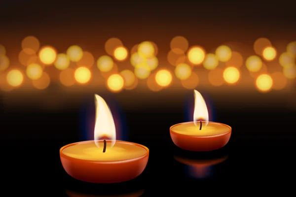 Candele con luci — Vettoriale Stock