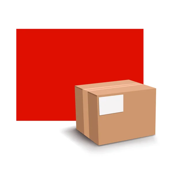 Carton box with red — Stock Vector