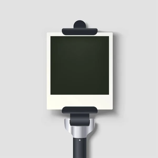 Selfie bastone su grigio — Vettoriale Stock
