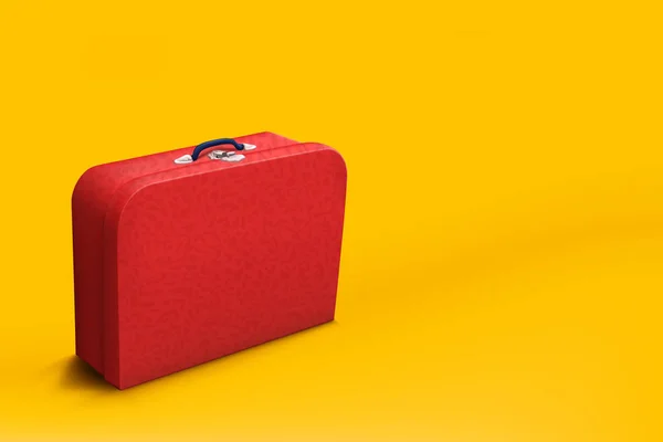 Czerwoną walizkę na żółty — Wektor stockowy