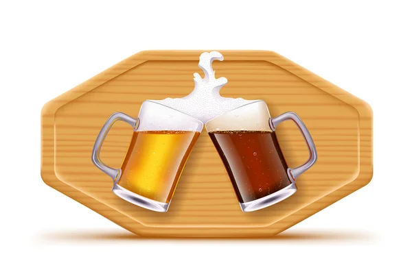 Cerveja e bordo — Vetor de Stock