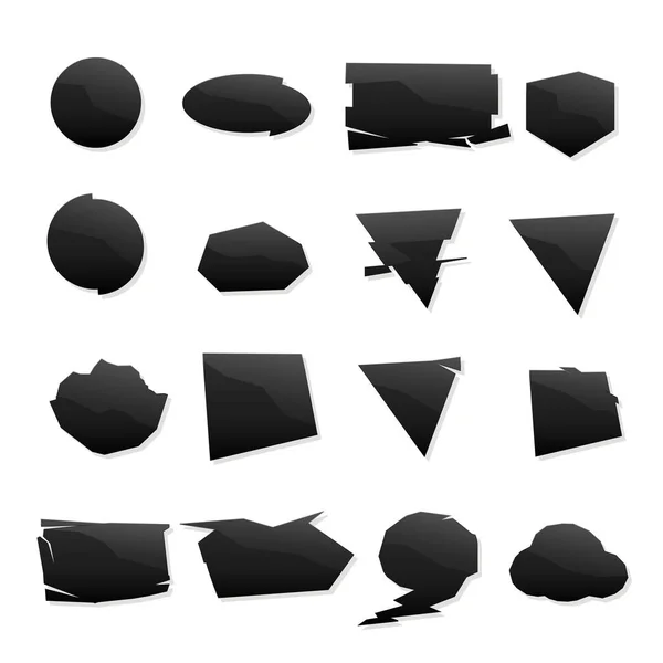 Forma de conjunto iconos negros — Archivo Imágenes Vectoriales