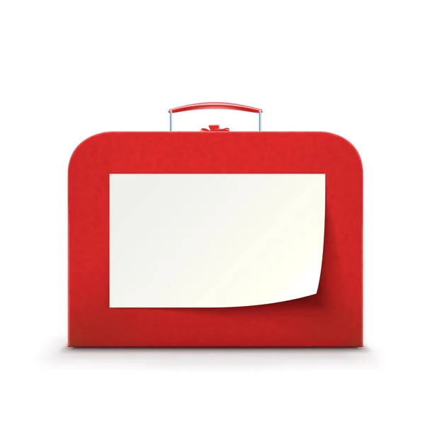 Red suitcase on white background — Stock Vector