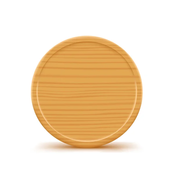 Placa redonda de madeira —  Vetores de Stock