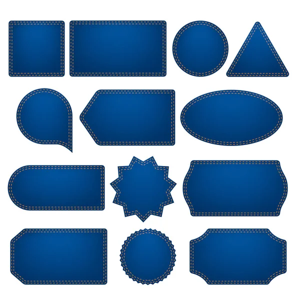 Blue labels big set — Stock Vector