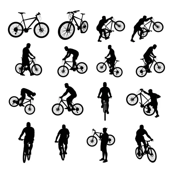 Bicicleta negro conjunto 01 — Vector de stock