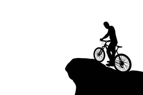 Велосипедист в горах — стоковый вектор