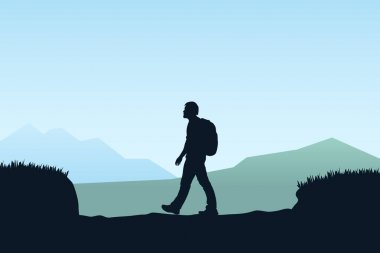 erkek siluet trekking