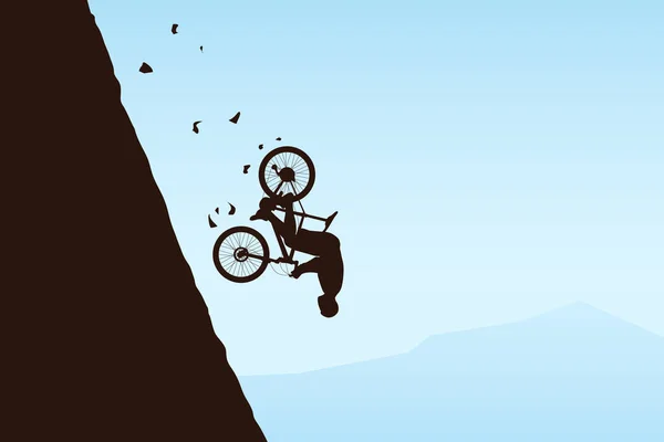 Fliegender Radfahrer vom Berg — Stockvektor
