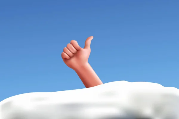 Hand aus Schnee — Stockvektor