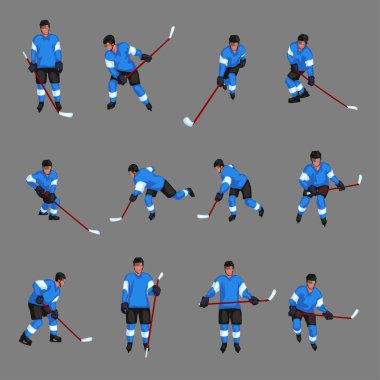 renkli hokey oyuncu set