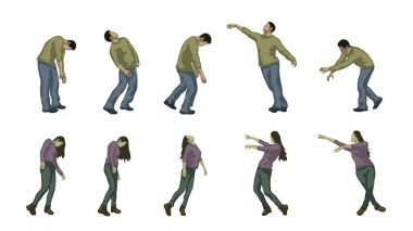 3 renkli zombi ayarla