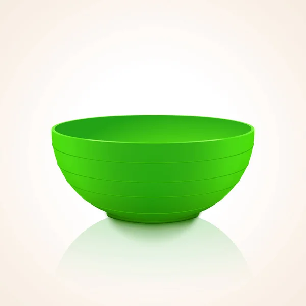 Grön plast skål — Stock vektor
