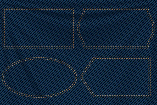 Blaue Jeans Hintergrund Etiketten 2 — Stockvektor