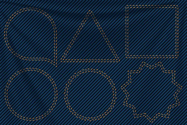 Blaue Jeans Hintergrund Etiketten 3 — Stockvektor