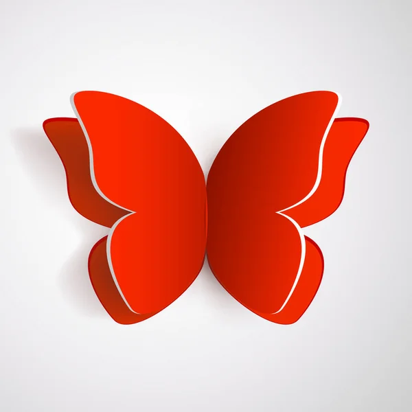 Czerwony motyl z cieniem — Wektor stockowy