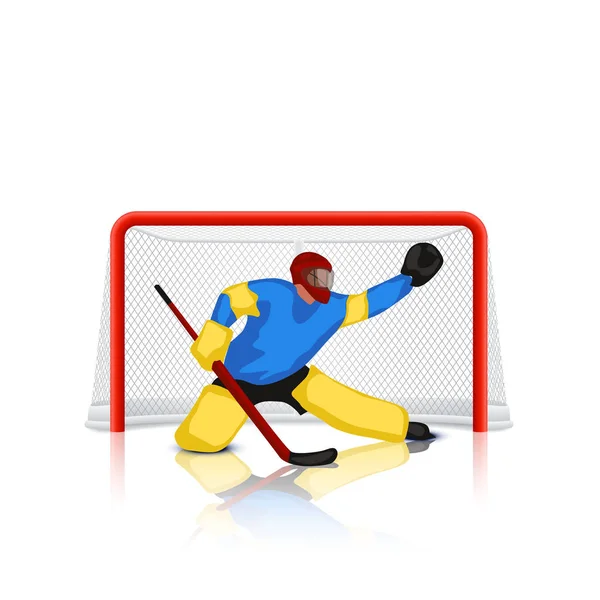 Portero de hockey — Vector de stock