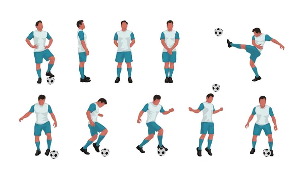 サッカー選手の色を設定 — ストックベクタ