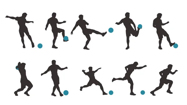 Силуэт футбола — стоковый вектор