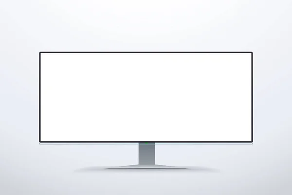 Široká obrazovka bílá barevný monitor — Stockový vektor