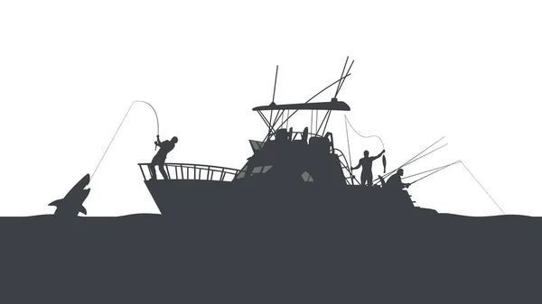 Рыбалка в океане — стоковый вектор
