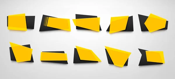 Yellow banners set — Stock Vector