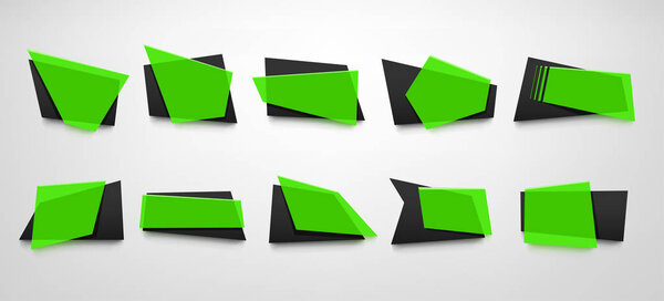 green color banners set
