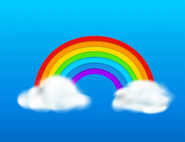 Regenboog met wolken — Stockvector