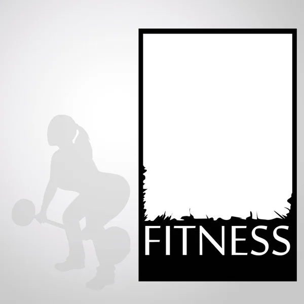 Fitness-Banner mit Frau — Stockvektor