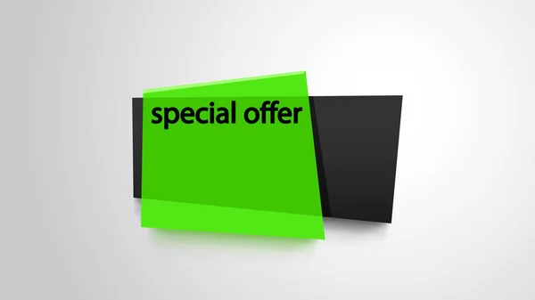 Banner oferta especial verde — Vetor de Stock